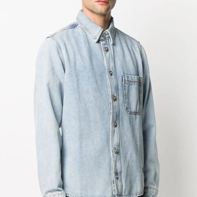 Mens Arrows Denim Long Sleeve Shirt