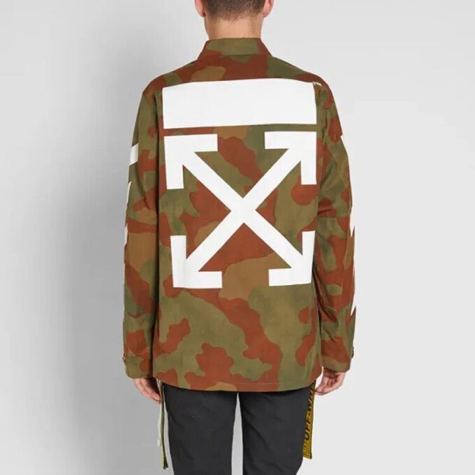Mens Arrows Sketch Camouflage Cotton Jacket