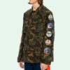 Mens Back Arrows Sketch Medal Ribbon Camouflage Jacket