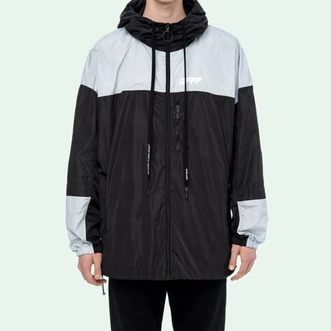Mens Black White Splicing Jacket
