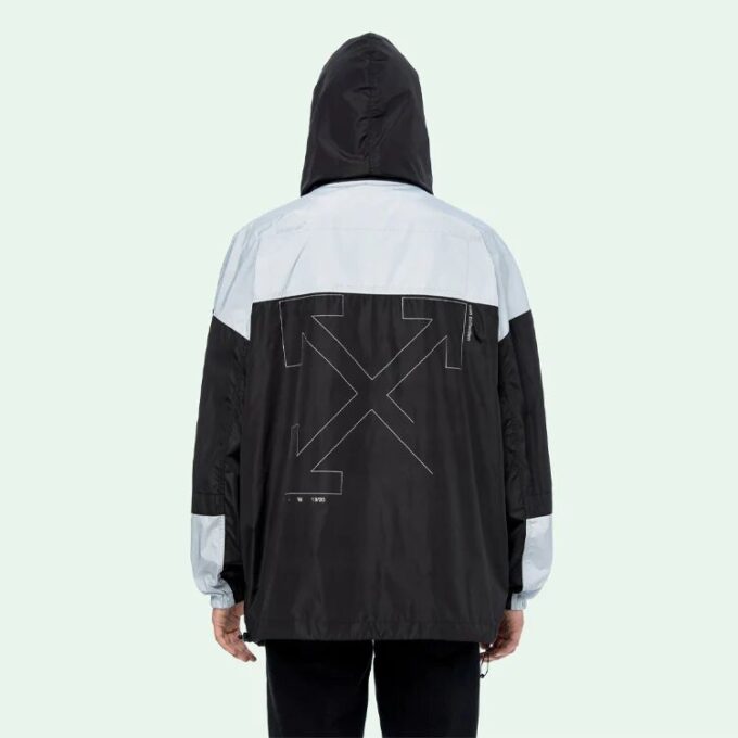 Mens Black White Splicing Jacket