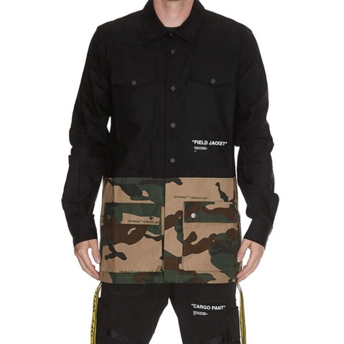Mens Camouflage Splicing Jacket