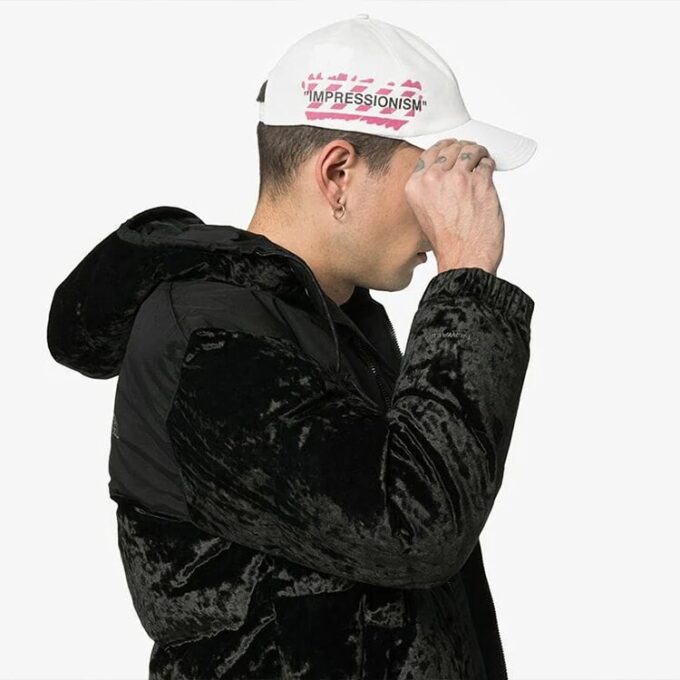 MENS Impressionism Peaked Cap White