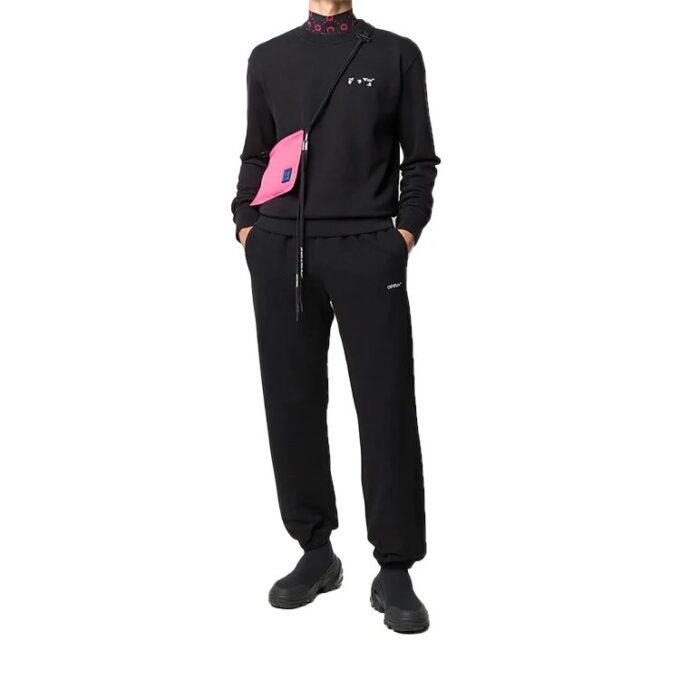 Mens Logo Round Neck Slim-fit Sweater