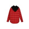 Mens Loose Padded Flannel Plaid Hooded Shirt Jacket