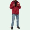 Mens Loose Padded Flannel Plaid Hooded Shirt Jacket