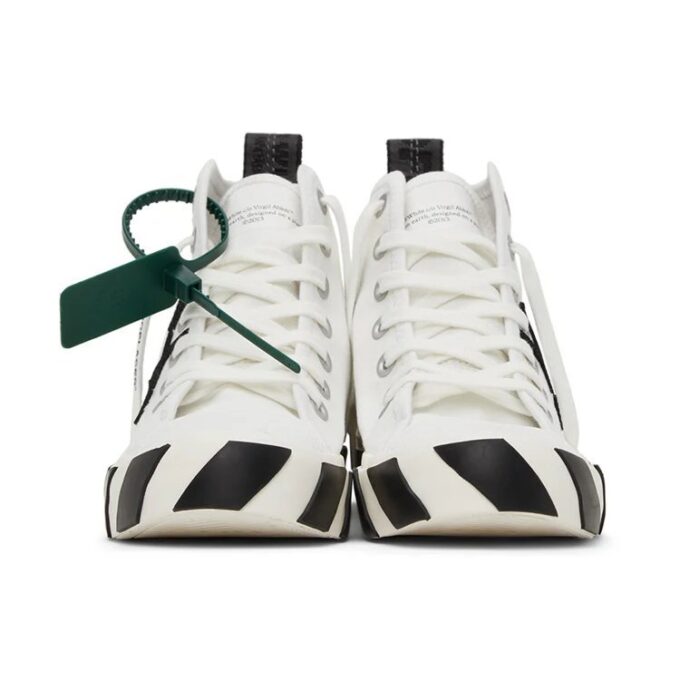 Mid-Top Vulcanised Canvas Sneaker “White Green Black”