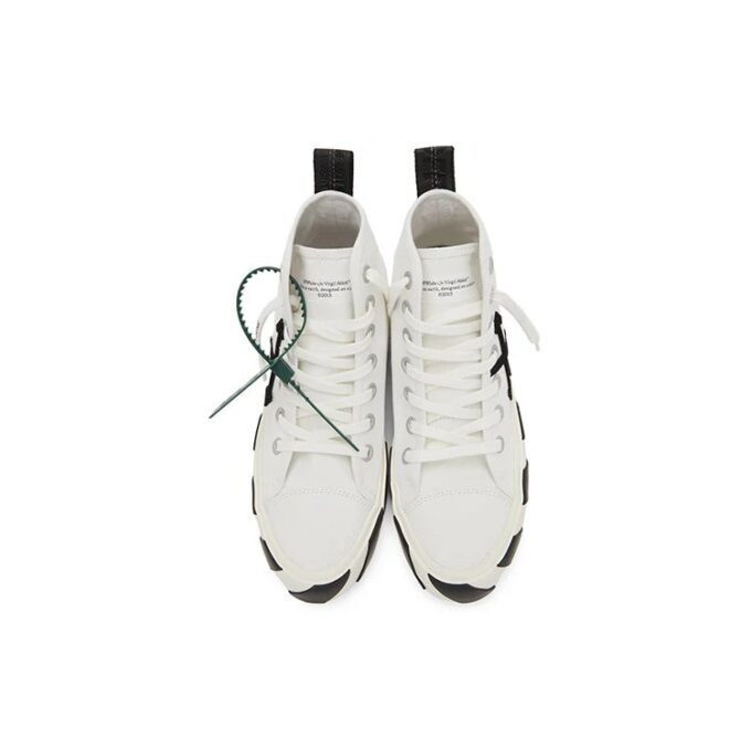 Mid-Top Vulcanised Canvas Sneaker “White Green Black”
