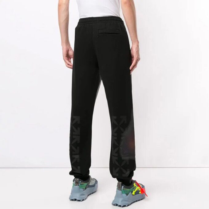 Mona Lisa Applique Logo Sports Pants Men’ s Black