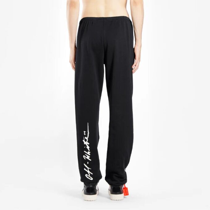 Mona Lisa Pattern Alphabet Printing Sports Long Pants Black