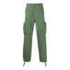 Multiple Pockets Bundle Feet Straight Long Pants Loose Fit Green