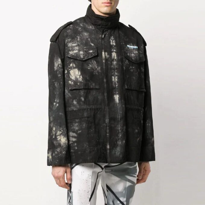 New Field Tie Dye Jacket Loose Fit Dark Green