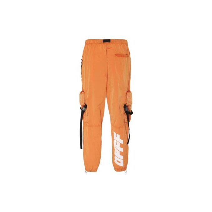 Nylon Street Style Plain Logo Cargo Pants