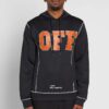 OFF Applique Hooded Sweater Unisex Black