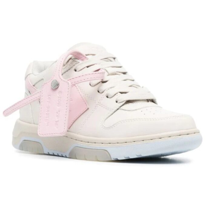 OFF-THITE Out Of Office Arrow-motif Low-top Sneakers Pink