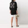 Off-White Arrow Embroidered Flowers Sports Long Loose Fit Black Hoodie