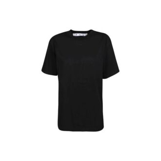 Off-White Arrow Pattern Round Neck Pullover Short Sleeve Slim Fit Version Black