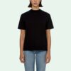 Off-White Arrow Pattern Round Neck Pullover Short Sleeve Slim Fit Version Black