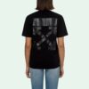 Off-White Arrow Pattern Round Neck Pullover Short Sleeve Slim Fit Version Black
