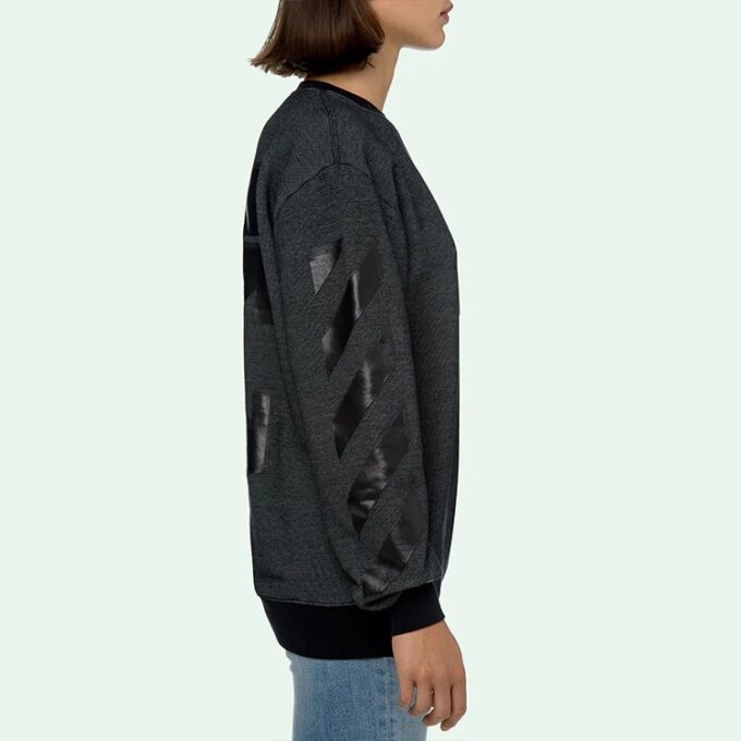 Off-White Arrow Printing Round Neck Sports Hoodie Slim Fit Version Gray