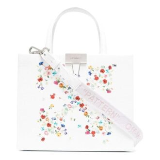 Off-White Arrows Flowers Pattern BoxHandholdBag