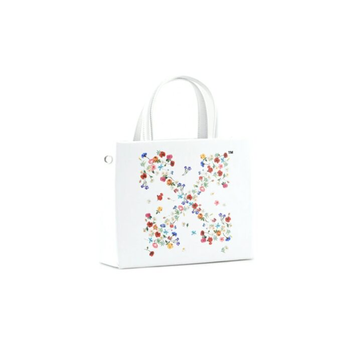 Off-White Arrows Flowers Pattern BoxHandholdBag