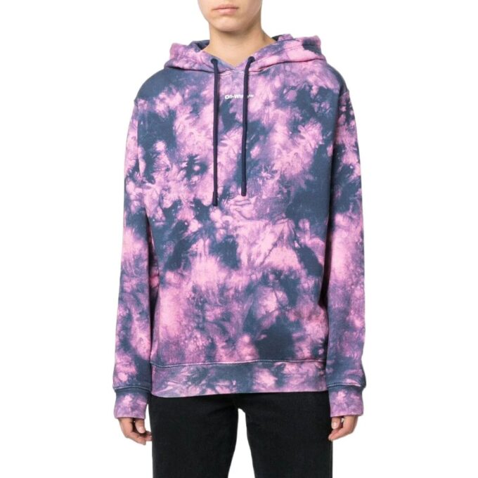 Off-White Arrows Motif Tie Dye Hoodie “Pink Blue”