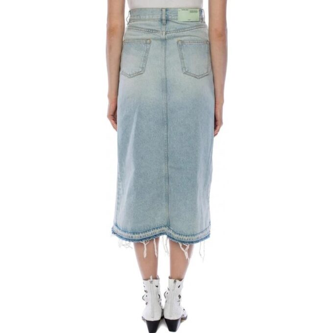 Off-White Asymmetric Denim Skirt “Blue”