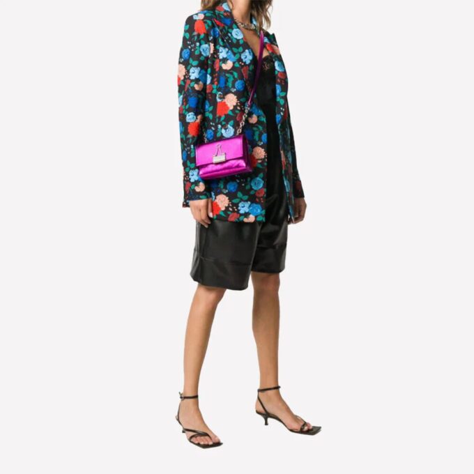 Off-White Binder Clip Metallic Pink Shoulder Bag