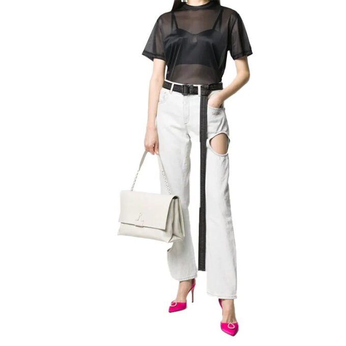 Off-White Binder Clip Soft shoulder bag White