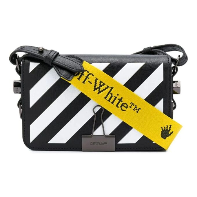 Off-White Binder-clip Stripe Messenger Bag Black