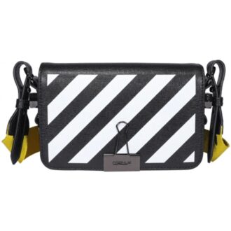 Off-White Binder-clip Stripe Messenger Bag Black