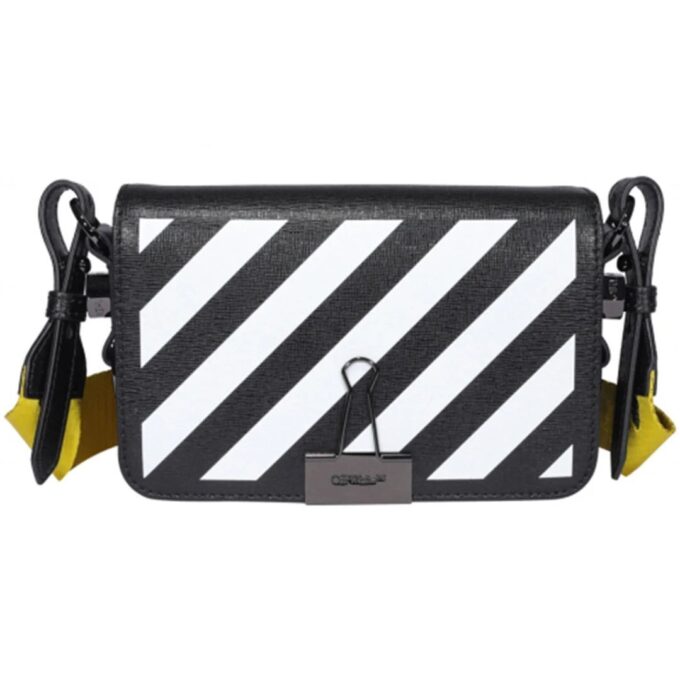 Off-White Binder-clip Stripe Messenger Bag Black