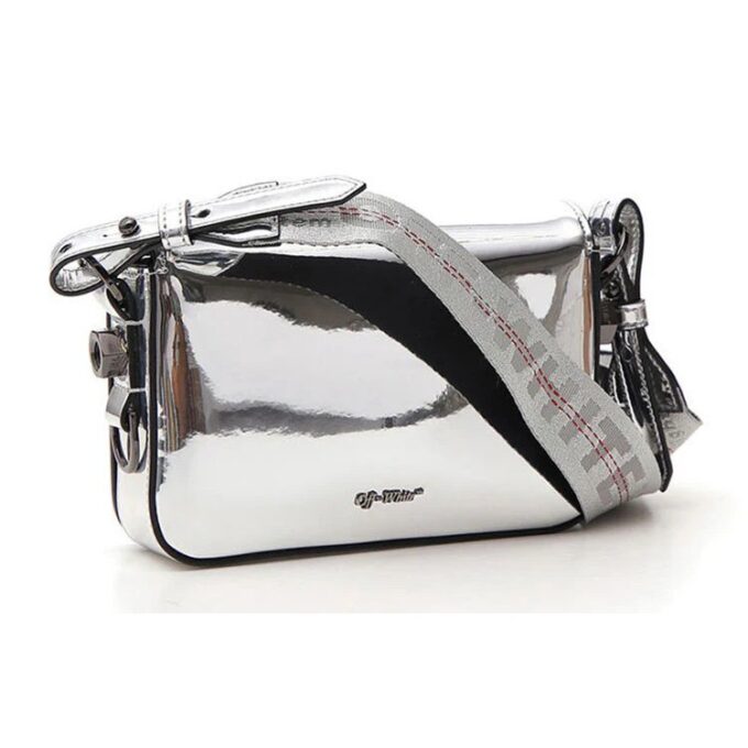 Off-White Binder Leather Crossbody Bag “Silve”