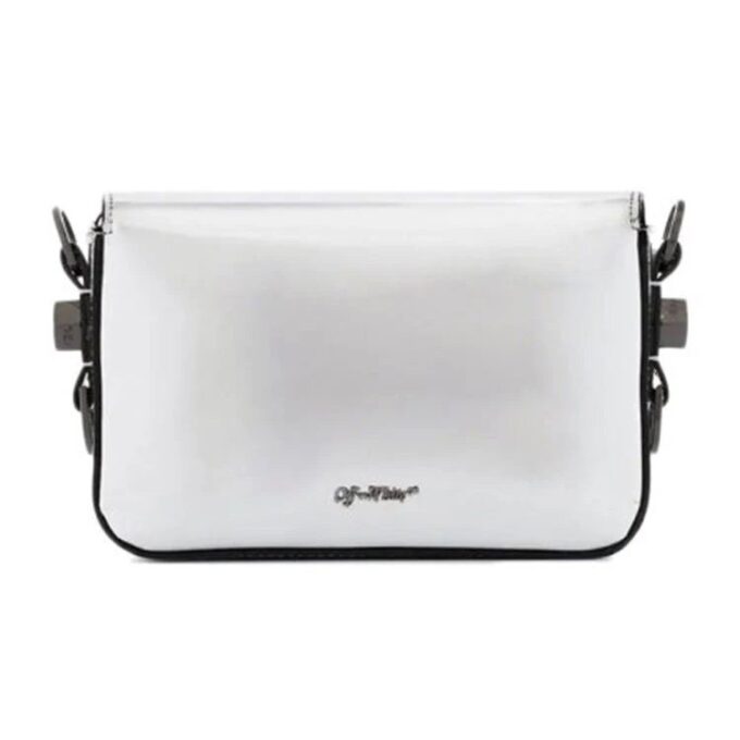 Off-White Binder Leather Crossbody Bag “Silve”