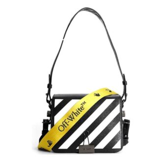 Off-White Black Letter Micro-label Embellished Leather Shoulder Bag