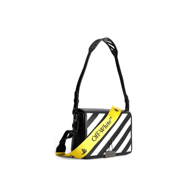 Off-White Black Letter Micro-label Embellished Leather Shoulder Bag