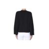 Off-White Black Logo Round Neck Pullover Hoodie Black