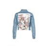 Off-White C/O Virgil Abloh Blue Flower Shop Cropped Denim Jacket Blue