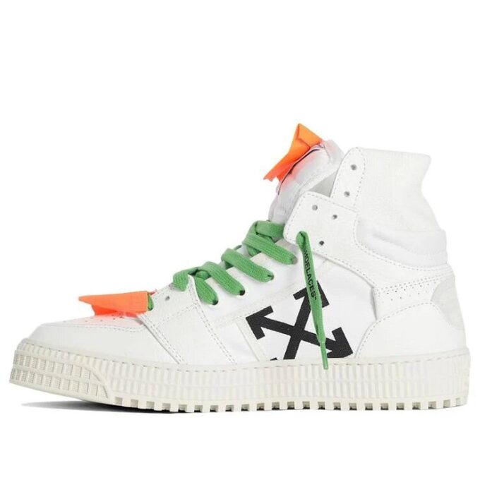 Off-White C/O Virgil Abloh Retro High Top Casual Skate Shoes White