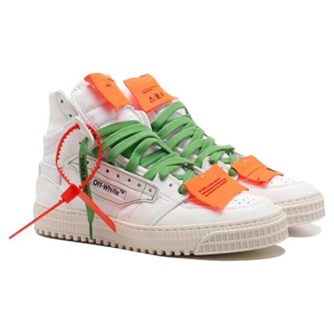 Off-White C/O Virgil Abloh Retro High Top Casual Skate Shoes White