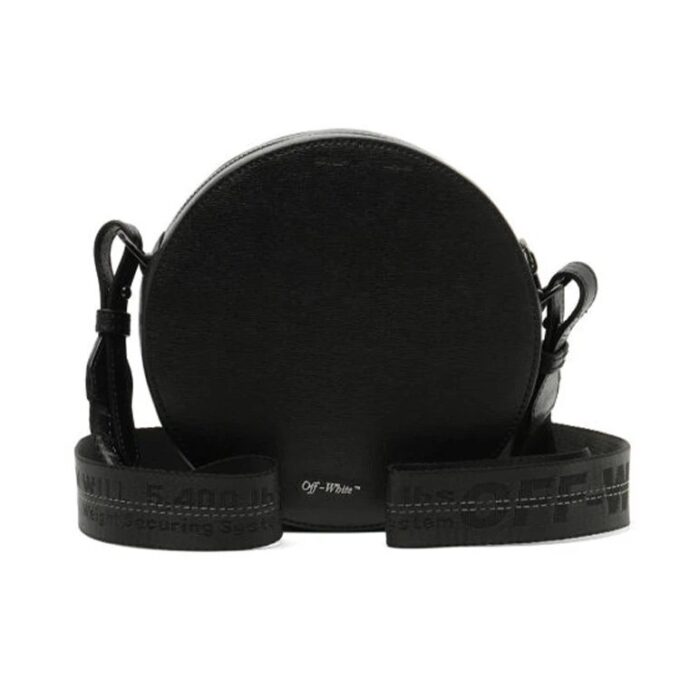 Off-White c/o Virgil Abloh Stripe Printing Circular Black Shoulder Bag