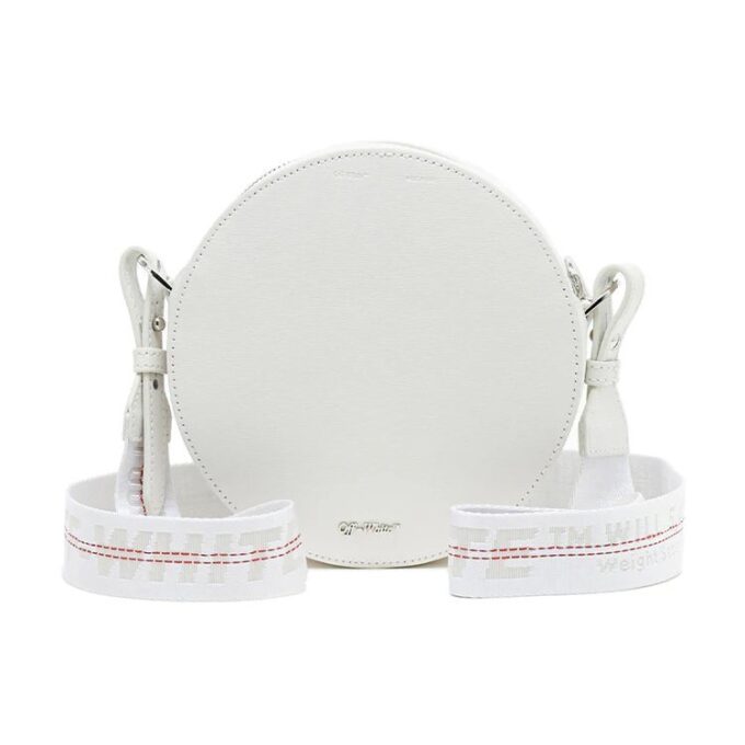 Off-White c/o Virgil Abloh Stripe Printing Circular White Shoulder Bag
