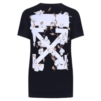 Off-White Carryover Fitted Tee “Black Flower Pattems”