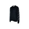 Off-White Casual Fleece Lined Logo Arrow Cotton Pullover Round Neck Black Hoodie