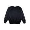 Off-White Casual Fleece Lined Logo Arrow Cotton Pullover Round Neck Black Hoodie