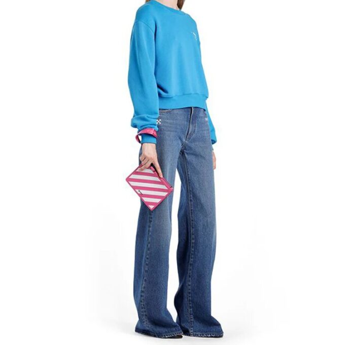 Off-White Contrasting Colors Stripe Pink
