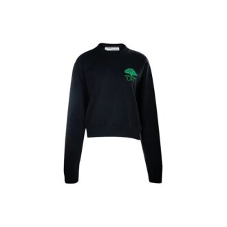 Off-White Cotton Arrow Printing Stylish Black Hoodie