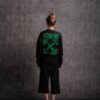 Off-White Cotton Arrow Printing Stylish Black Hoodie