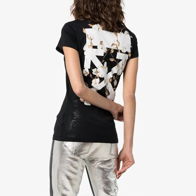 Off-White Cotton Arrows Sketch Print Short Sleeve